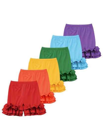 Girls' Solid Color Shorts - Summer 9189 – Black option – view 3