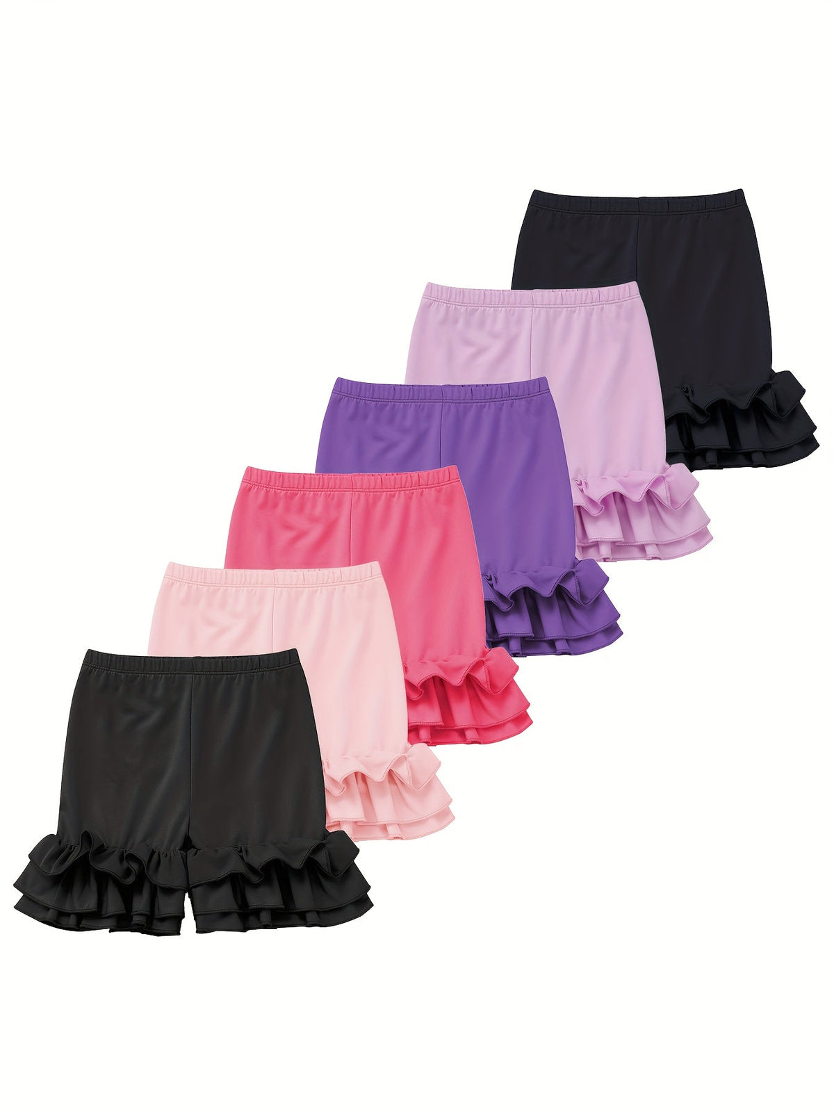 Girls' Solid Color Shorts - Summer 9189 – Black option – view 4