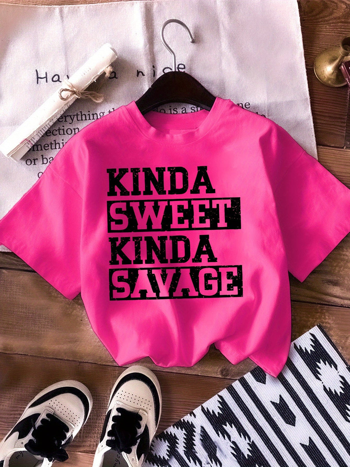 Girls' Sweet & Savage T-Shirt - Funny Quote – view 6