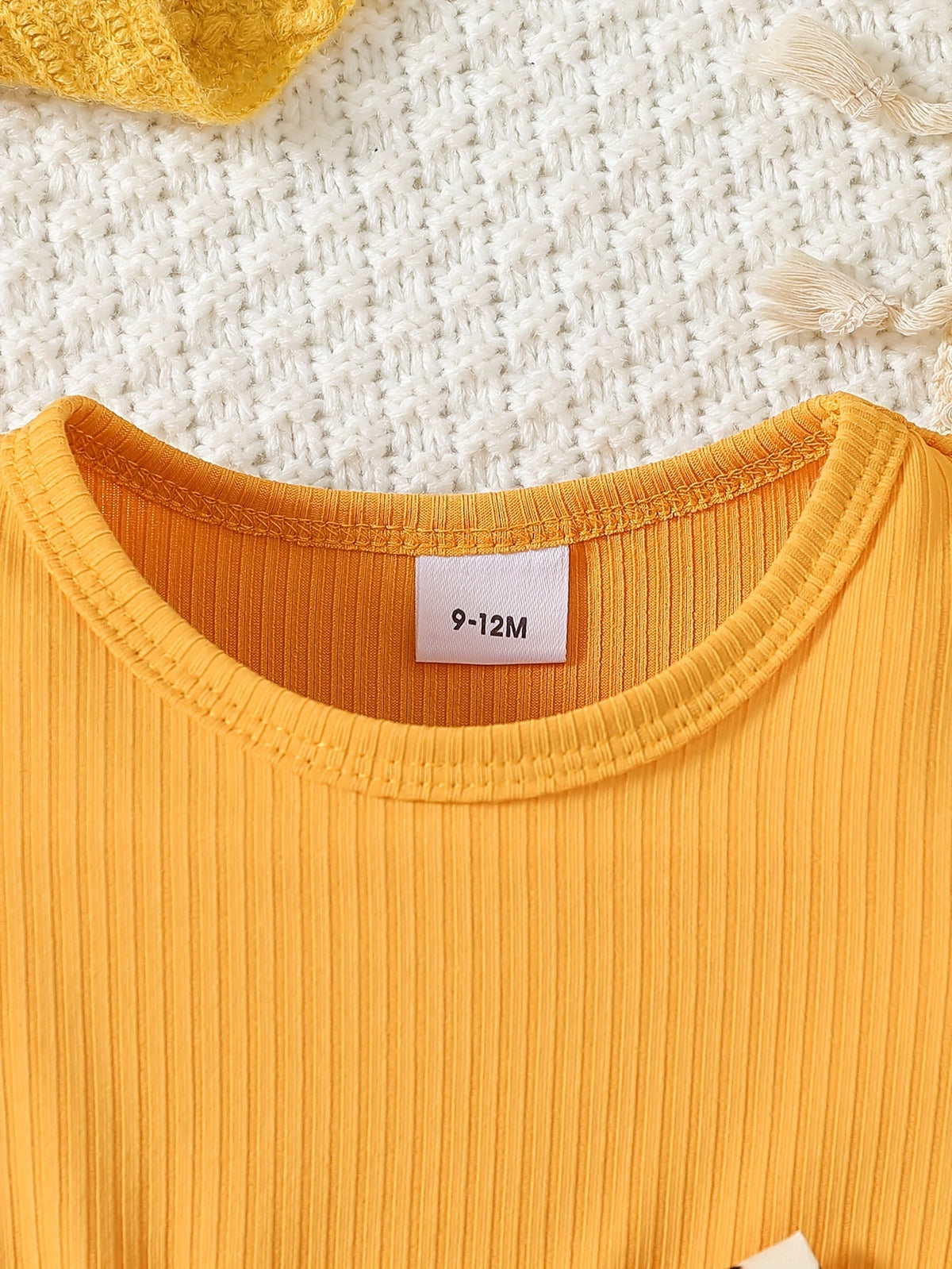 Girls' Yellow Polyester Printed Ruffle Dress – view 12