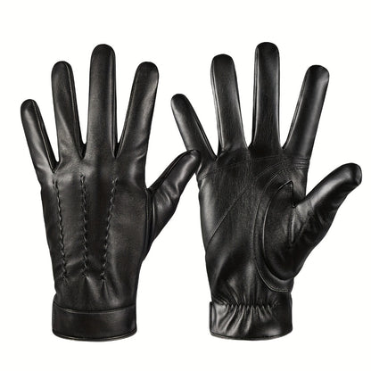 Gloves - Faux Leather Motorcycle Full Finger Warm Riding for Men Women Outdoor - main product view