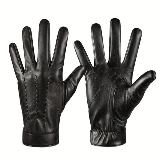 Gloves - Faux Leather Motorcycle Full Finger Warm Riding for Men Women Outdoor - main product view