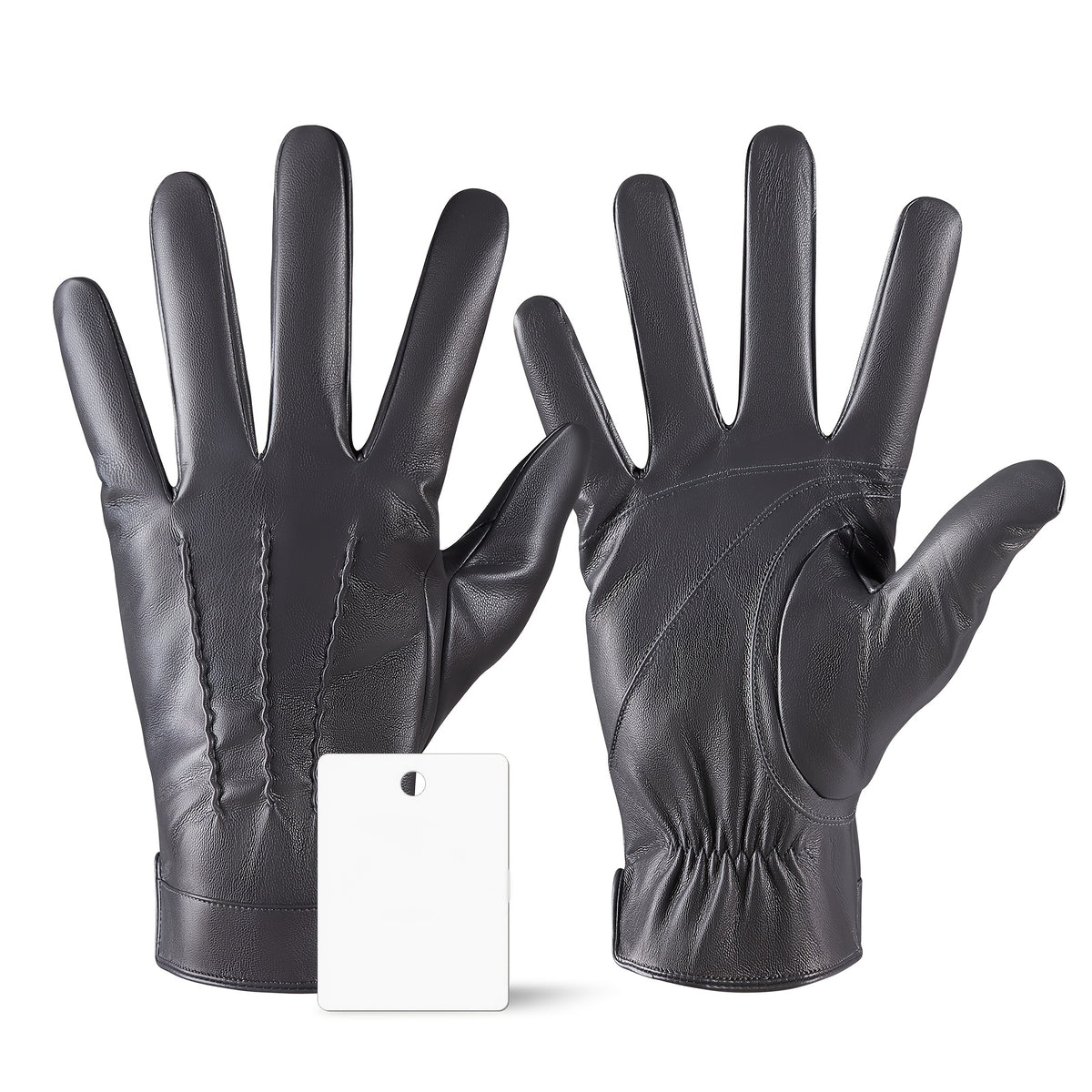 Gloves - Faux Leather Motorcycle Full Finger Warm Riding for Men Women Outdoor - product detail view 14