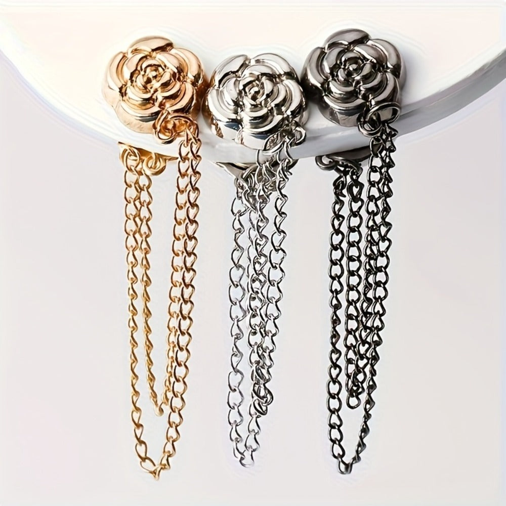 Hair Accessories - Camellia Clips Set for Women 9 Pieces Floral Bobby Pins Elegant Snap - product detail view 2