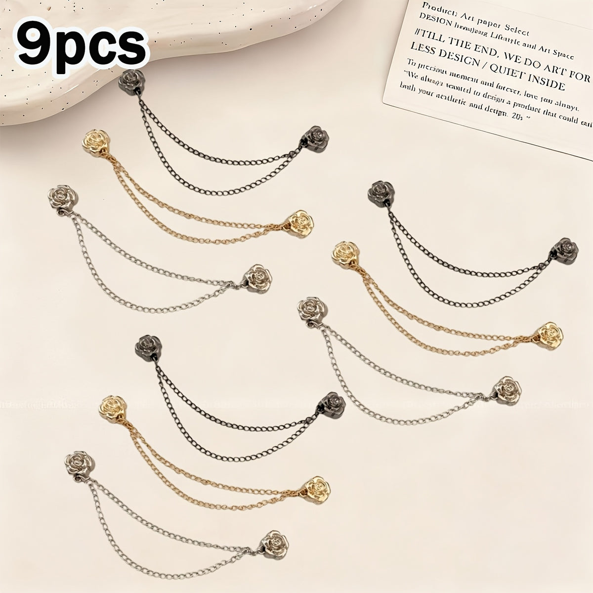 Hair Accessories - Camellia Clips Set for Women 9 Pieces Floral Bobby Pins Elegant Snap - product detail view 11