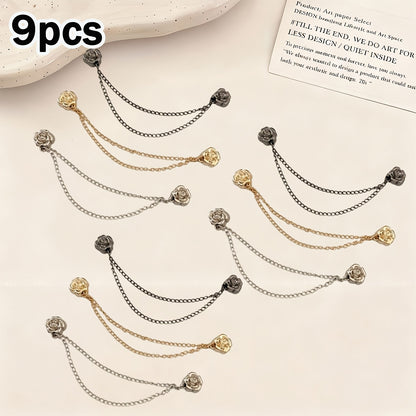Hair Accessories - Camellia Clips Set for Women 9 Pieces Floral Bobby Pins Elegant Snap - product detail view 11