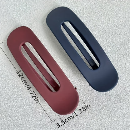Hair Clips for Women - for 12 Pack Matte Solid Color Side & Bangs , Oval PVC Elegant Barrettes - product detail view 6