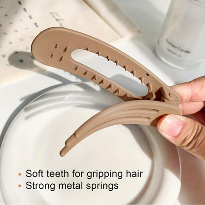 Hair Clips for Women - for 12 Pack Matte Solid Color Side & Bangs , Oval PVC Elegant Barrettes - product detail view 19