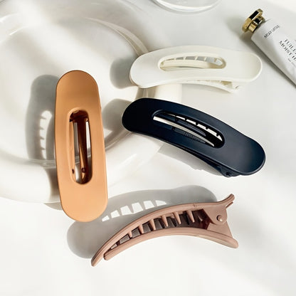 Hair Clips for Women - for 12 Pack Matte Solid Color Side & Bangs , Oval PVC Elegant Barrettes - product detail view 20