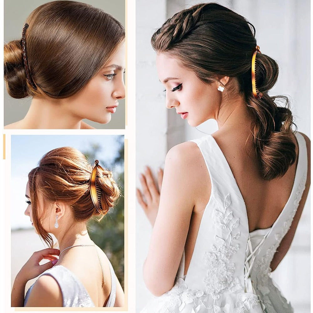 Hair Clips for Women - Banana 20pcs Flexible Plastic Claw Clip Set Comb Fishtail Ponytail Clip - product detail view 2