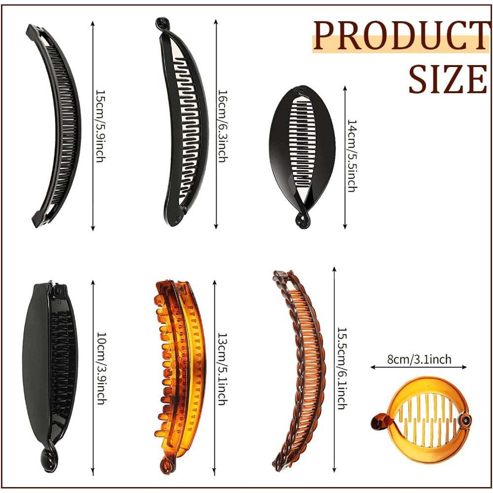 Hair Clips for Women - Banana 20pcs Flexible Plastic Claw Clip Set Comb Fishtail Ponytail Clip - product detail view 4