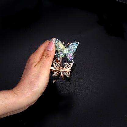 Hair Clips for Women - Butterfly 12pcs Set Y2K Shiny Sequin Double Layer Acrylic Butterfly Luxury - product detail view 24