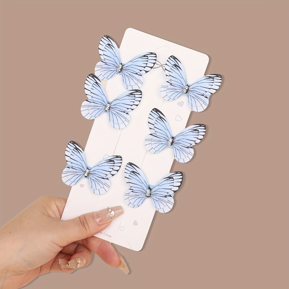 Hair Clips for Women - Butterfly 12pcs Set Y2K Shiny Sequin Double Layer Acrylic Butterfly Luxury - product detail view 26