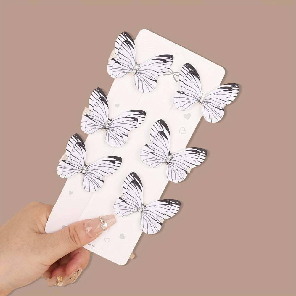 Hair Clips for Women - Butterfly 12pcs Set Y2K Shiny Sequin Double Layer Acrylic Butterfly Luxury - product detail view 28