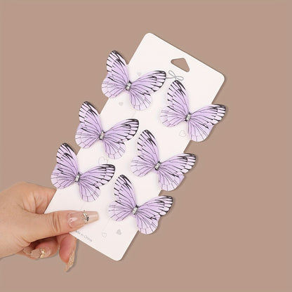 Hair Clips for Women - Butterfly 12pcs Set Y2K Shiny Sequin Double Layer Acrylic Butterfly Luxury - product detail view 32