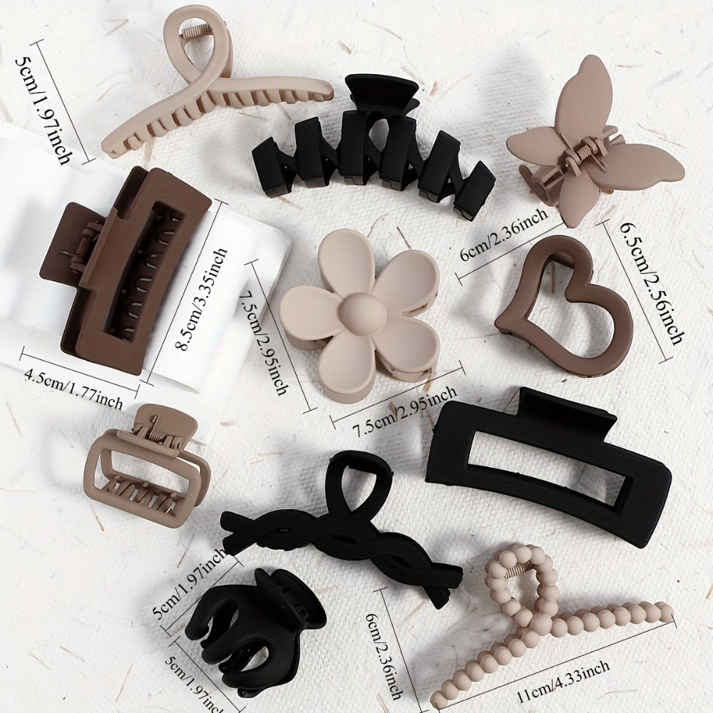 Hair Clips for Women - Claw for 15pcs Large Plastic Clip Set Minimalist Solid Color Colorful - product detail view 5