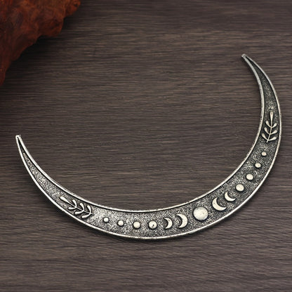 Hair Clips for Women - Crescent Moon Set 9 Pcs Viking Crow & Mandala Boho Barrettes for | Antique - product detail view 5