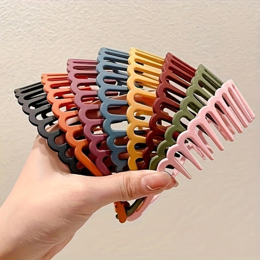 Hair Clips for Women - Face Wash Headbands for 5 Pack Long Tooth Non-Slip Matte Plastic Bands - main product view