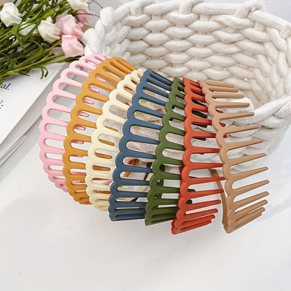 Hair Clips for Women - Face Wash Headbands for 5 Pack Long Tooth Non-Slip Matte Plastic Bands - product detail view 3