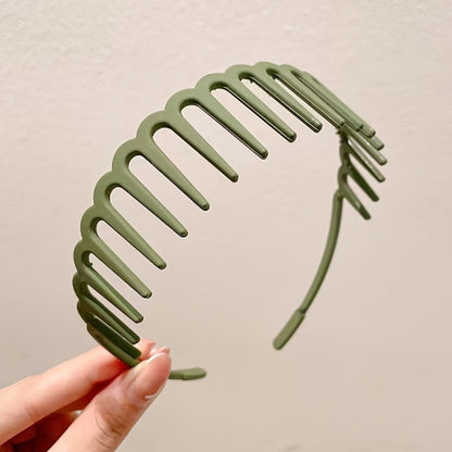 Hair Clips for Women - Face Wash Headbands for 5 Pack Long Tooth Non-Slip Matte Plastic Bands - product detail view 8