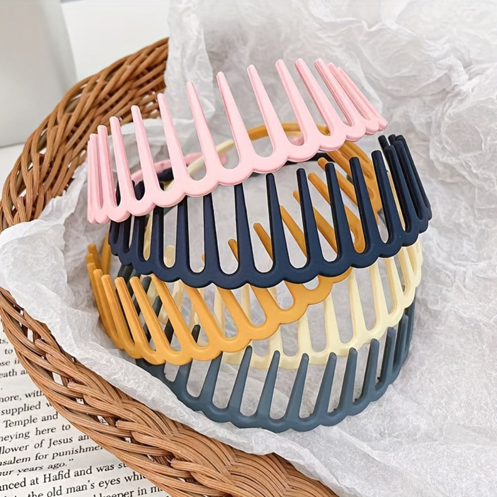 Hair Clips for Women - Face Wash Headbands for 5 Pack Long Tooth Non-Slip Matte Plastic Bands - product detail view 11