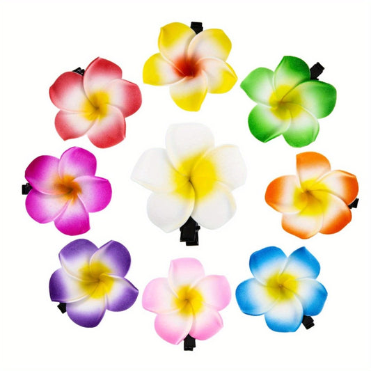 Hair Clips for Women - Flower for 36 Pack Tropical Plumeria Frangipani Barrettes, Lightweight - main product view