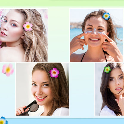 Hair Clips for Women - Flower for 36 Pack Tropical Plumeria Frangipani Barrettes, Lightweight - product detail view 7