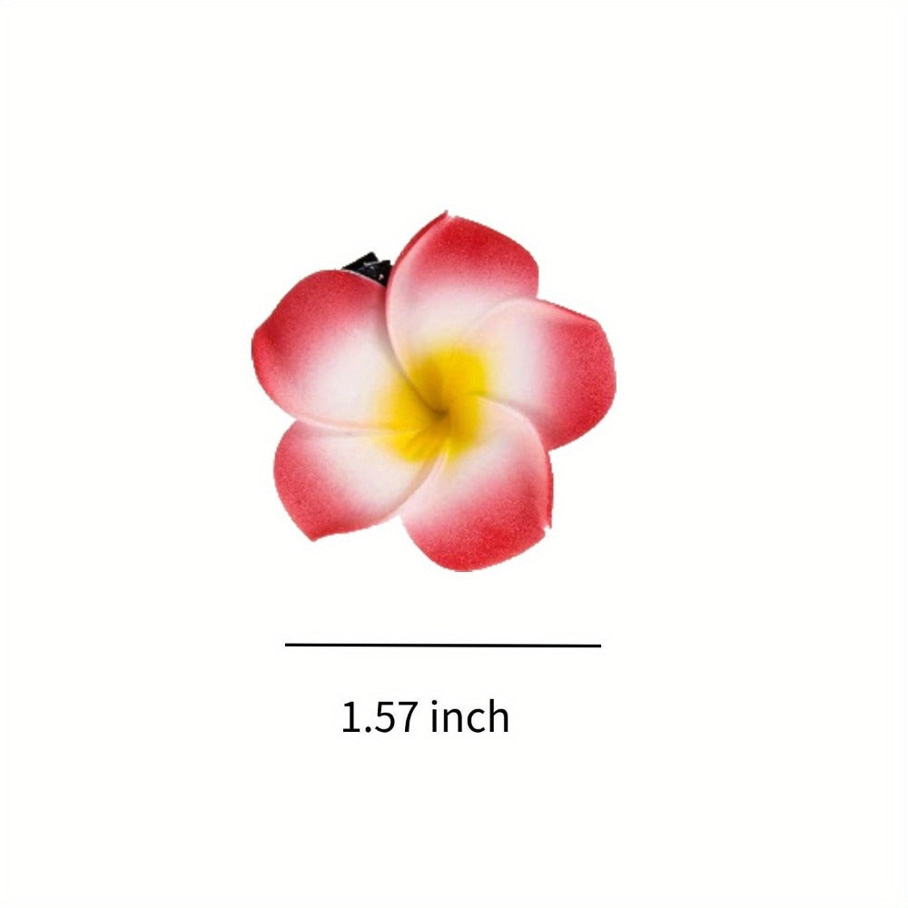 Hair Clips for Women - Flower for 36 Pack Tropical Plumeria Frangipani Barrettes, Lightweight - product detail view 9