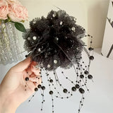 1PCS Black Beads Tassel Flower Hairpin