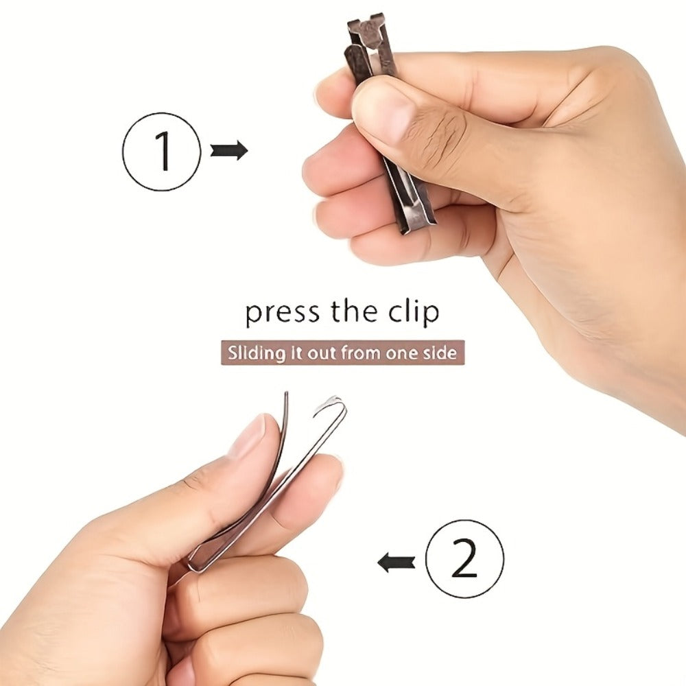 Hair Clips for Women - Metal Barrettes 30pcs Open Center Domed for Assorted Colors Black Brown - product detail view 3