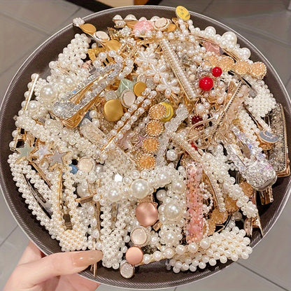 Hair Clips for Women - Pearl for 18 Pack Imitation Pearl Hairpin Set, Sweet Multi-Style Barrettes - product detail view 2