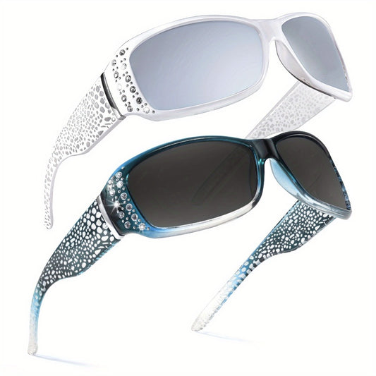 Hair Clips for Women - Rhinestone 2 Pack for Girls White Mirror Crystal Sparkle Barrette Set - main product view