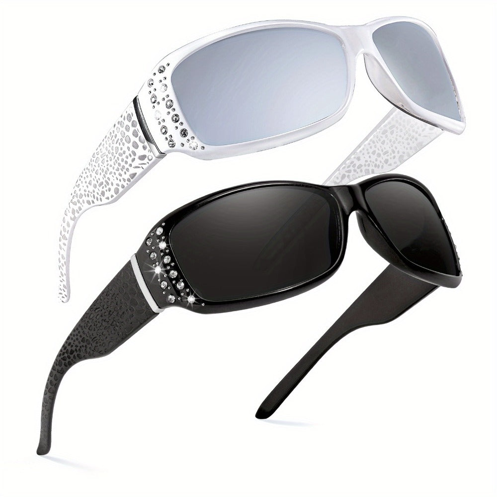 Hair Clips for Women - Rhinestone 2 Pack for Girls White Mirror Crystal Sparkle Barrette Set - product detail view 5