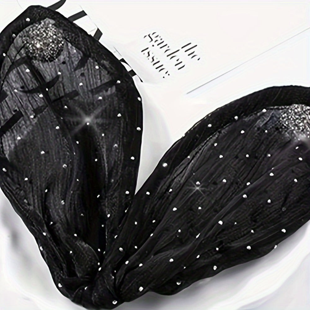 Hair Clips for Women - Rhinestone Clip Black Fabric Twist Bun Maker Sparkling Star Precious Stone - product detail view 5