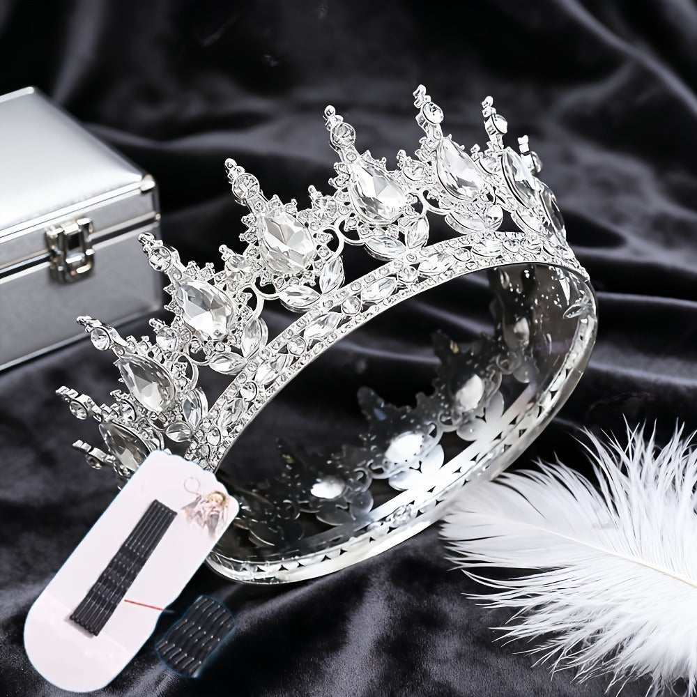 Hair Clips for Women - Rhinestone Crown Clip Set 2pcs - Luxury Princess Tiara Accessories for - main product view