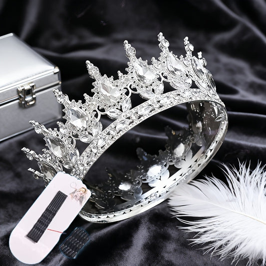 Hair Clips for Women - Rhinestone Crown Clip Set 2pcs - Luxury Princess Tiara Accessories for - main product view
