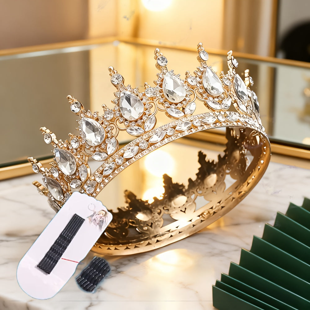 Hair Clips for Women - Rhinestone Crown Clip Set 2pcs - Luxury Princess Tiara Accessories for - product detail view 13