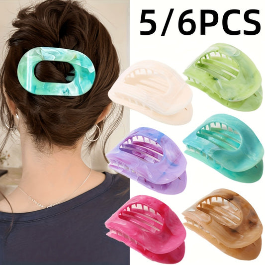Hair Clips for Women - Shark Claw Oversized 5 6pcs Set 2D Flat Extra Large Claw Clip Non-Slip - main product view