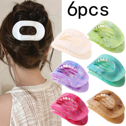 Hair Clips for Women - Shark Claw Oversized 5 6pcs Set 2D Flat Extra Large Claw Clip Non-Slip - product detail view 2