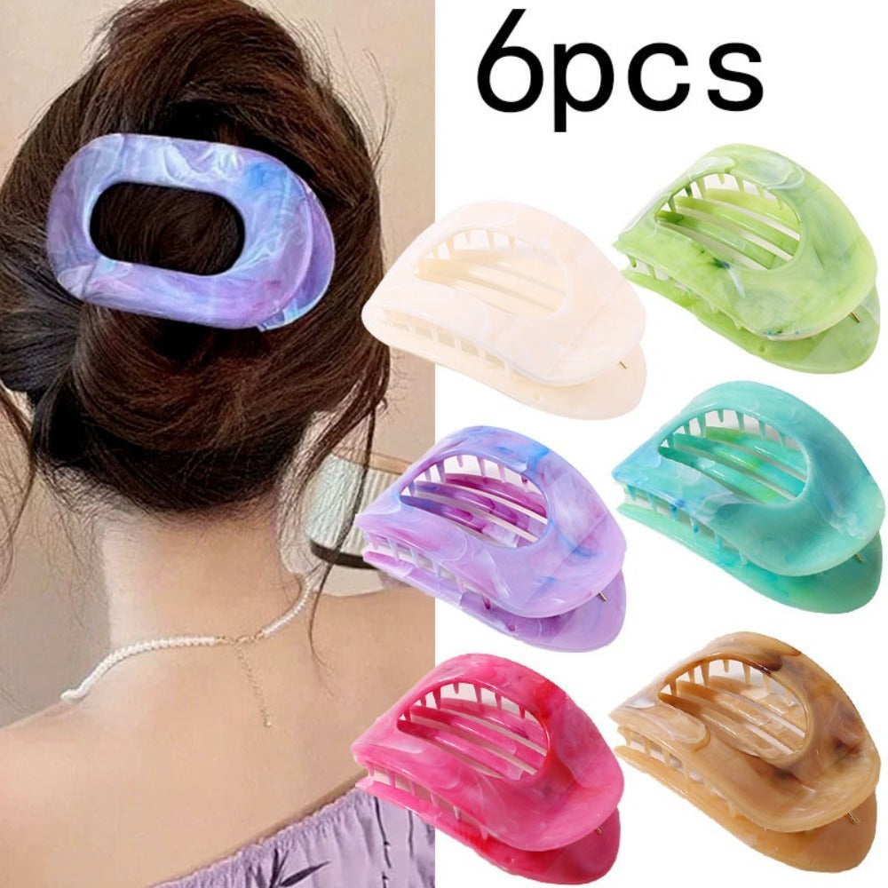 Hair Clips for Women - Shark Claw Oversized 5 6pcs Set 2D Flat Extra Large Claw Clip Non-Slip - product detail view 4