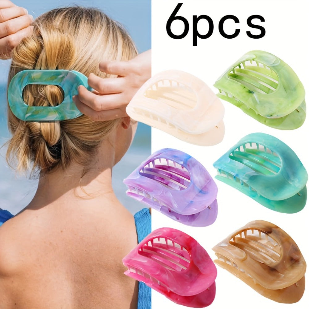 Hair Clips for Women - Shark Claw Oversized 5 6pcs Set 2D Flat Extra Large Claw Clip Non-Slip - product detail view 13