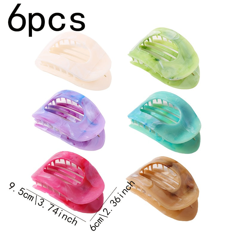 Hair Clips for Women - Shark Claw Oversized 5 6pcs Set 2D Flat Extra Large Claw Clip Non-Slip - product detail view 15