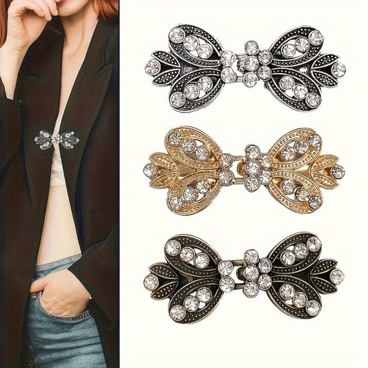Hair Clips for Women - Sweater 3pcs Rhinestone Vortex Elegant Cardigan Shawl Cloak Clip Set for - main product view