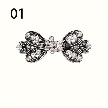 Hair Clips for Women - Sweater 3pcs Rhinestone Vortex Elegant Cardigan Shawl Cloak Clip Set for - product detail view 6