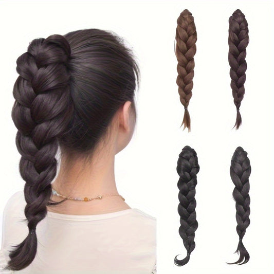 Hair Extensions & Ponytails - Claw Clip Ponytail Extension for Women 13 Inch Braided Loose Curly Piece - main product view