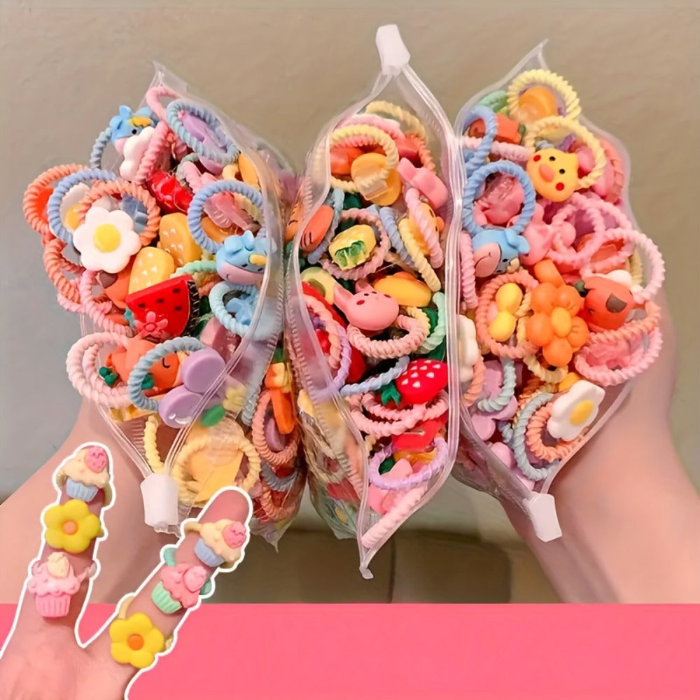 Hair Ties & Bands - Elastic 40pcs Colorful Mixed Random Set Cute Headbands for Women Girls - product detail view 5