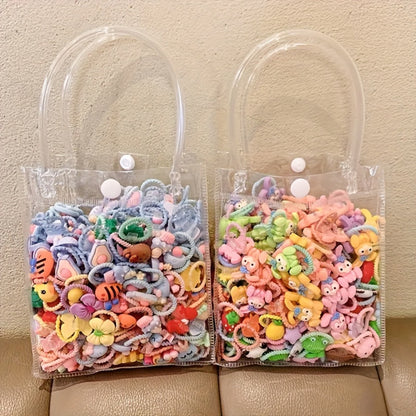 Hair Ties & Bands - Elastic 40pcs Colorful Mixed Random Set Cute Headbands for Women Girls - product detail view 6