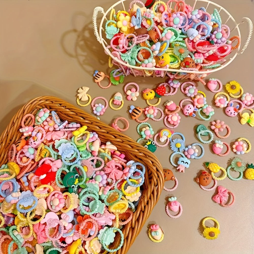 Hair Ties & Bands - Elastic 40pcs Colorful Mixed Random Set Cute Headbands for Women Girls - product detail view 7