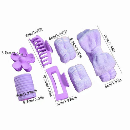 Hair Ties & Hair Accessories Sets - Bow & Clips Set for Women 32 Pack Cute Bow Scrunchies, Large Claw Clip - product detail