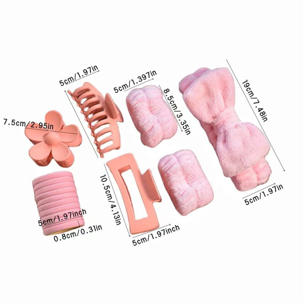 Hair Ties & Hair Accessories Sets - Bow & Clips Set for Women 32 Pack Cute Bow Scrunchies, Large Claw Clip - product detail